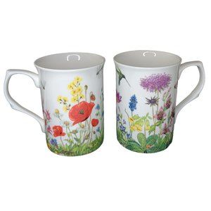 Stechol Gracie Bone China Mugs Set of Two Wildflowers
